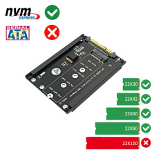 M.2 NVME Key M SSD to SFF-8639 U.2 Adapter Riser Converter with Frame Bracket Support 2230 2242 2260 2280 M.2 SSD