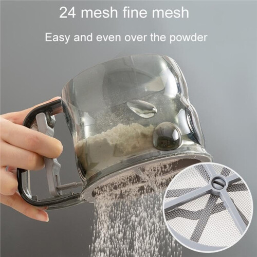 Kitchen Handheld Semi-Automatic Flour Sifter Baking Assistant Powder Sieving Tool