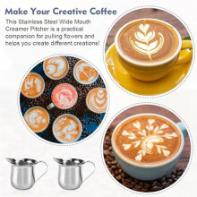 6 St Bell Creamers 90Ml/3Oz Creamer Kanna Rostfritt StåL MjöLkkanna Cup Kaffe Kanna MjöLkskummande Kanna