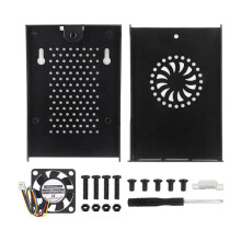 Aluminiumfodral för Raspberry Pi 5, Pi 5-Fodral med PWM-FläKt för Raspberry Pi 5 4GB/8GB, StöD för Pi 5 Active Cooler