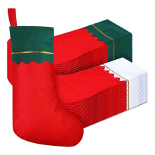 36 Pcs Christmas Stockings Party Favors Stockings Xmas Decoration Stockings Rustic Christmas Santa Stocking for Holidays