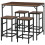 5-Piece Breakfast Bar Table and Stools Set, Space Saving Compact Dining Furniture for Small Spaces, Rustic Brown 1