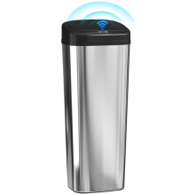 50L Stainless Steel Sensor Bin - Silver Tone
