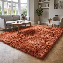 (ORANGE, 200X290 CM) Extra Large Rugs Fluffy Shaggy Living Room Rug