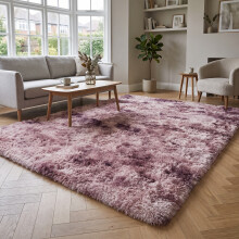 (LILAC- TYE DYE, 200X290 CM) Extra Large Rugs Fluffy Shaggy Living Room Rug
