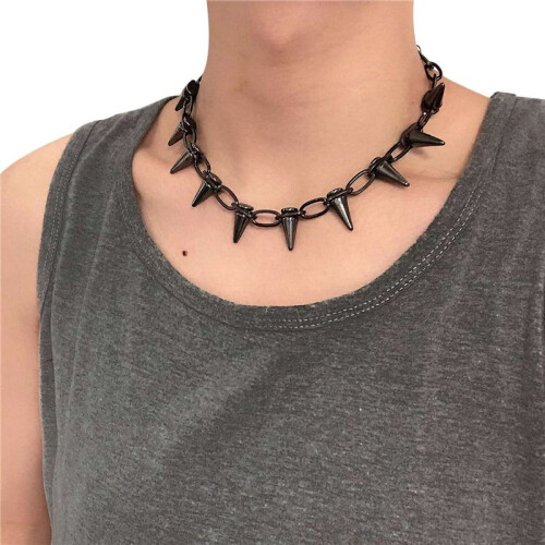 3X Collier/Choker Gothique de Rivets Punk En Metal de Perles 2