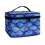 Blue Scale Top-Handle Cosmetic Bag with Brush Slots 2