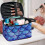 Blue Scale Top-Handle Cosmetic Bag with Brush Slots 5
