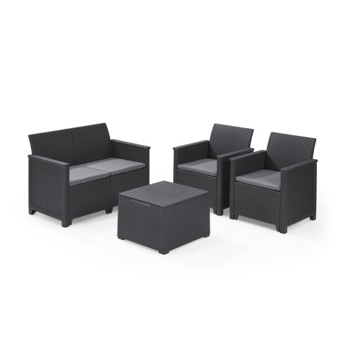 Keter Keter Emma 4 Seater Lounge Set – Grey