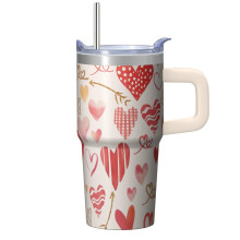 Valentine's Day Travel Tumbler Red White Heart 20 oz