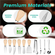 Charcuterie Board Accessories Wooden Cheese Spreader Knive Set, Wood Handle Butter Knives for Cheese Kit, Cheese Knife