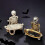 Skull and Skeleton Resin Ornament Gold Silver 1 Piece 2