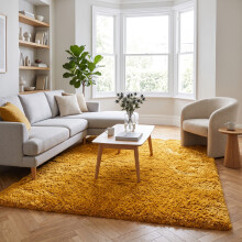 (YELLOW, 200X290 CM) Extra Large Rugs Fluffy Shaggy Living Room Rug
