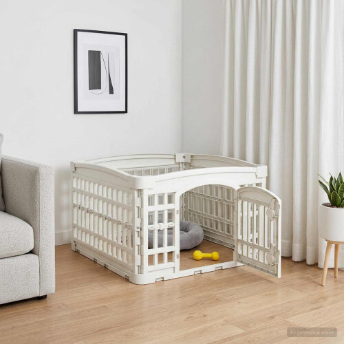 VidaXL vidaXL 4 Panel Dog Playpen White 63 x 63 x 40 cm Plastic