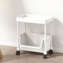 2-Tier Rolling Utility Cart White for Toys Snacks Books