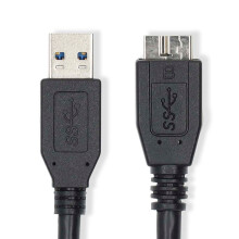 USB kabel | USB 3.2 Gen 1 | USB-A samec | USB Micro-B samec | 5 Gbps | Niklovaný | 2,00 m | Kulatý | PVC | Modrá | Označení