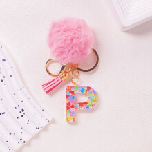 English Letter Keychain Pendant with 26 Alphabet Charms