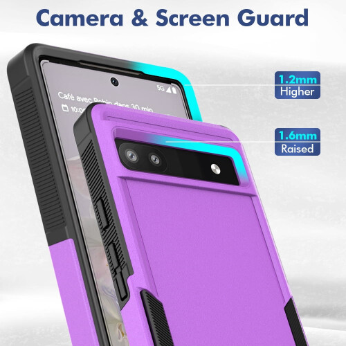 Defender Case for Google Pixel 6A Purple Rugged 2