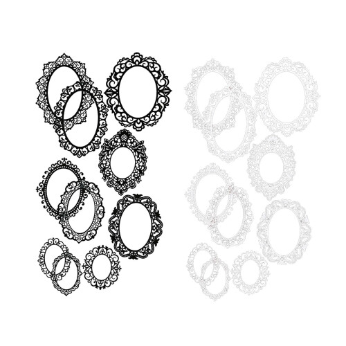 Lace Scrapbook Paper Decorative Crafting Supply Oval 20 pcs 1