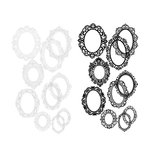 Lace Scrapbook Paper Decorative Crafting Supply Oval 20 pcs 2