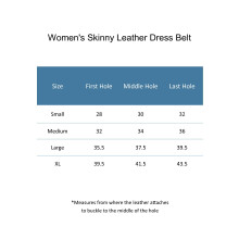 CTM Womens Skinny Leather Dress Belt 2-Pack 3/4 in Black + colour