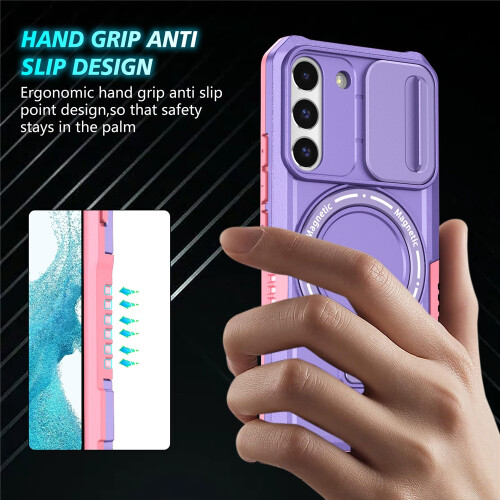 Purple Shockproof Case for Samsung Galaxy S22 6.1 inch with 2
