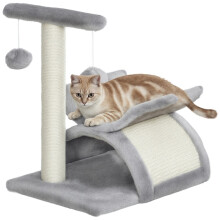 Cat Tree, Cat Tower for Kittens with Rotatable Top Bar, Sisal Scratching Post, Tunnel, Dangling Balls - Grey