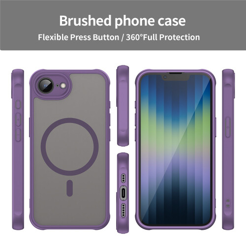 Magnetic Translucent Matte iPhone 16e Case Purple 1