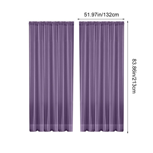 Translucent Voile Sheer Curtains 52x84 Double Rod Pocket 1