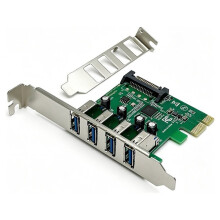 4 Port USB 3.0 5Gbps Expansion Card PCIE 1X to 4 Port USB 3.2 Adapter Riser Card with Low Profile Bracket