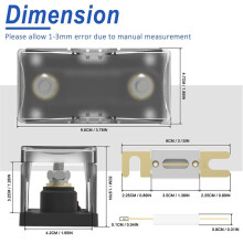 300A ANL Fuse Holder with LED Indicator for Car Audio, Boat, RV, Truck, Marine - Fits 0-4 Gauge AWG