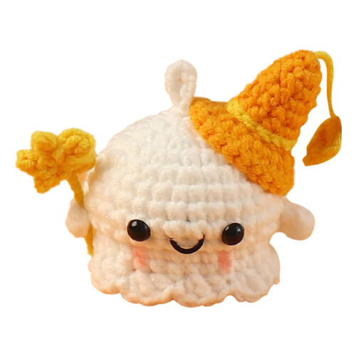 Halloween Ghost Crochet Keychain White Charm 1pc