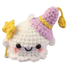 Halloween Ghost Crochet Keychain White Charm 1pc