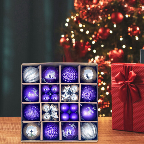 Christmas Ball Ornaments Set Gold White 44PCS 1