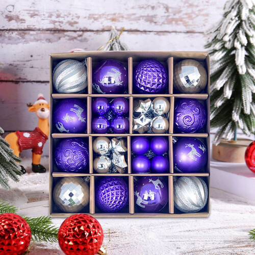 Christmas Ball Ornaments Set Gold White 44PCS 2