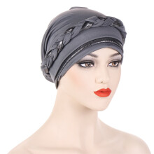 Women's Braided Plait Stretch Turban Beanie 1pc