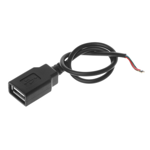 USB 2.0 Type A female jack pigtail cable 4-wire 1