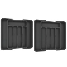 2pcs Silverware Organizer - Expandable Kitchen Drawer Organizer for Utensils, Cutlery, and More