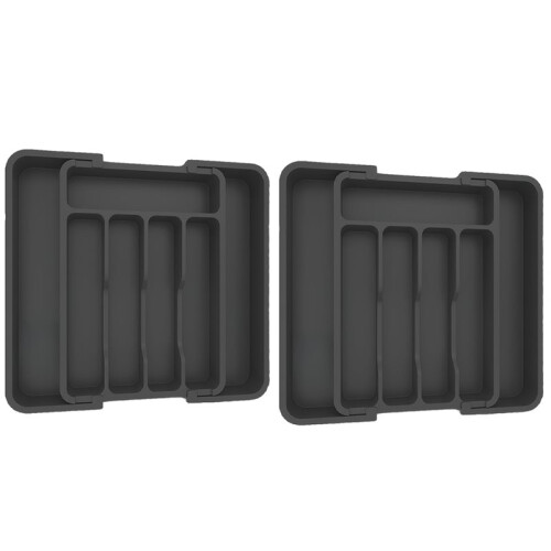 2pcs Silverware Organizer - Expandable Kitchen Drawer Organizer for Utensils, Cutlery, and More
