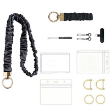 Lanyard voor ID-Kaarten, Zachte Veer Sleutelhanger Polsband voor Vrouwen, Zachte Elastische Uitschuifbare Lanyard voor ID-Kaarten, Sleutels A