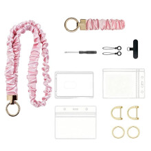 Lanyard for ID Cards, Soft Spring Keychain Wristband Women'S Soft Elastic Retractable Lanyard for ID Cards, Keys B