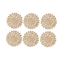Set van 6 Gerimpelde Geweven Maïshulzen Onderzetters 13,8'' Boho Landhuis Onderzetters voor Tafel Decor Elegant Dineren Bruiloft