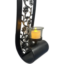 2pcs Vintage Style Candle Holder, Hollowed Out Flower Pattern, Decorative Candle Holder for Living Room and Dining Room
