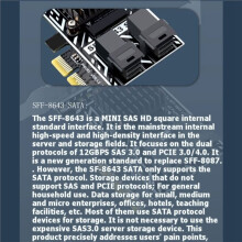 PCIe Naar 2 Poort SFF-8643 Uitbreidingskaart 3.0 6Gbps Controller Adapter Ondersteuning 30TB Geen Bifurcatie PH5083 Half Hoogte