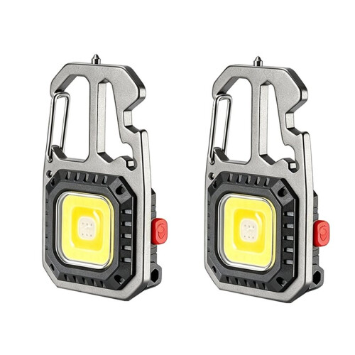 2Pcs Ultra Small  LED Light  COB LED Light Rechargeable Keychain Light Multifunction Keychain Lighting