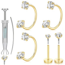 Horseshoe Nose 20g Flat Back Body Piercing Jewelry Nose Ornament Steel Piercing Grabber Tool