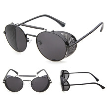(Black)Steampunk Sunglasses Flip Shades Eye Protection Shading Alloy Frame Universal