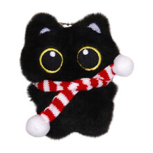 Big Eye Bunny Plush Keychain - Velour Toy with Reinforced