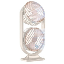 Dual  Desktop Fan,USB Rechargeable Low Noise Personal Cooling Fan with Night Light for Indoor Outdoor A