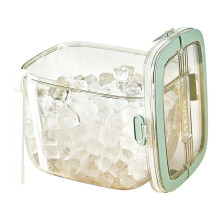 Ice Storage Bin with Sealed Lid for Freezer - Clear Ice Bucket with Tong for Home Beverage Cooler